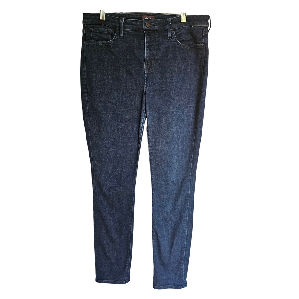 NYDJ Alina Legging Jeans Womens 10 Dark Indigo Blue Lift Tuck Slimming Stretch